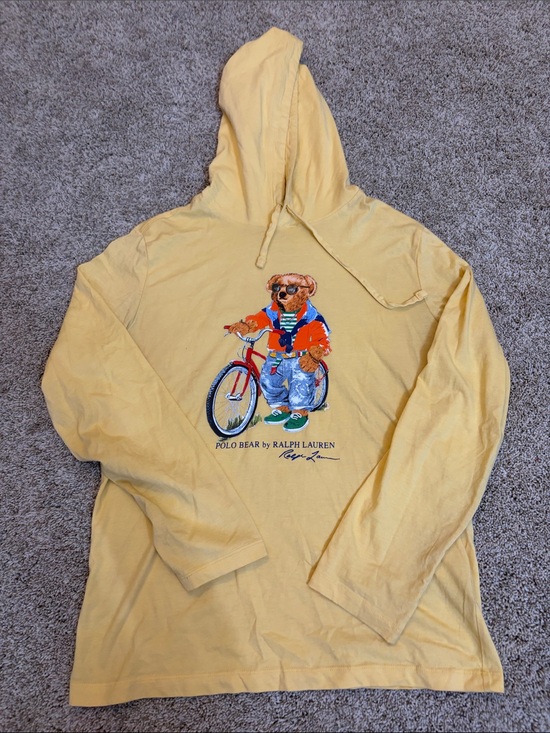 Ralph Lauren Other - Ralph Lauren Yellow Polo Bear Crewneck Hooded Pullover